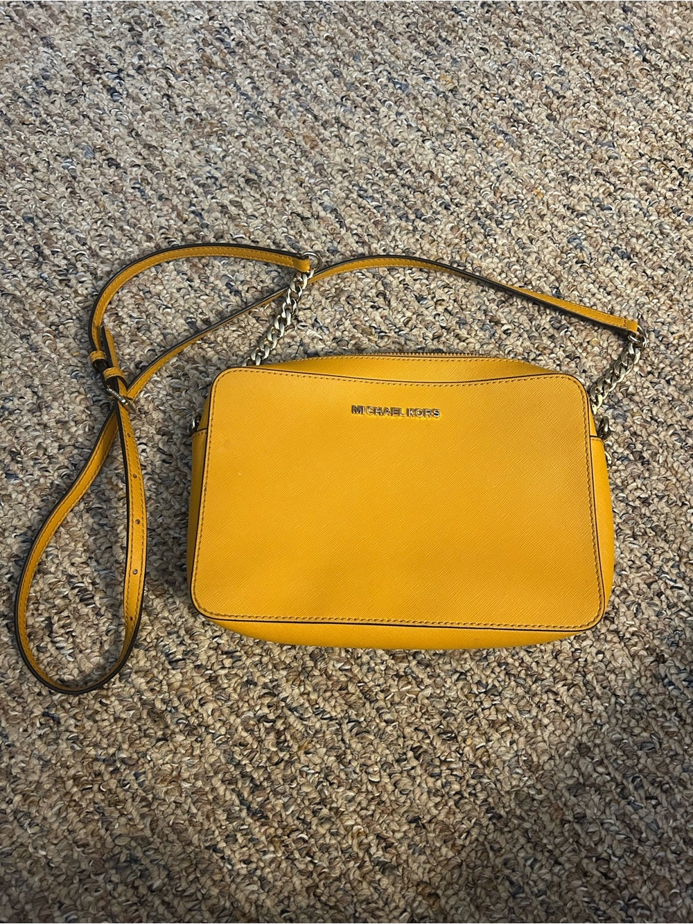 Michael Kors Mustard Yellow Saffiano Crossbody Bag